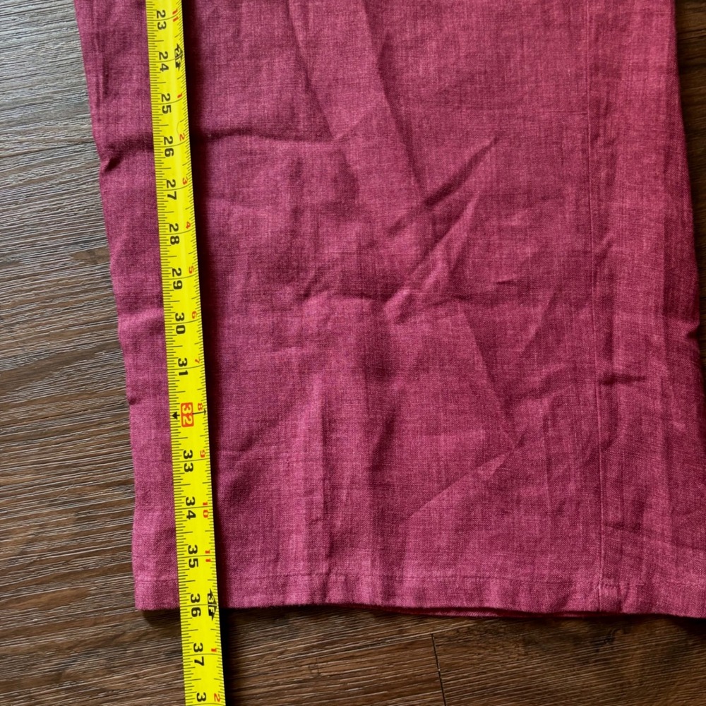 Eileen Fisher Pants Womens Large Pink 100% Organic Linen Wide Leg Crop Elastic L - Picture 10 of 10